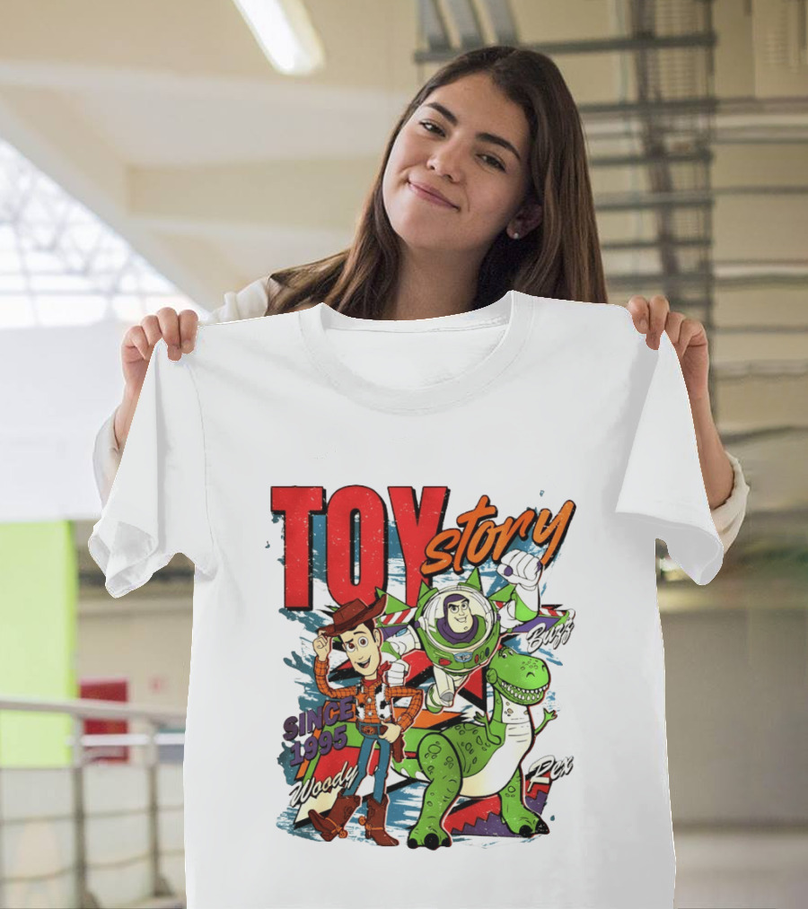 Toy Story Woody Buzz Rex Since 1995 Animated Adventure T-Shirt