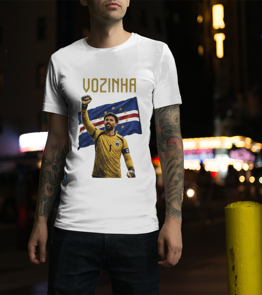 Vozinha Cape Verde National Football Team No 1 Celebration With Flag T-Shirt