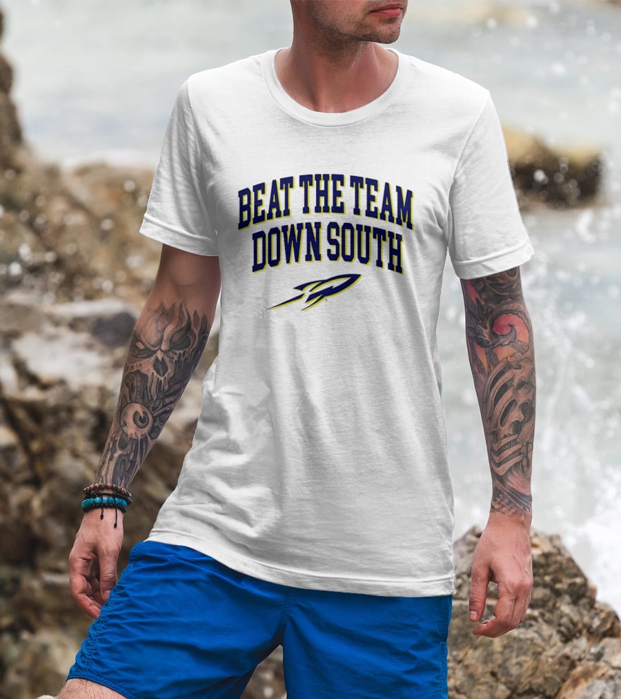 Beat The Team Down South College Football Rocket T-Shirt
