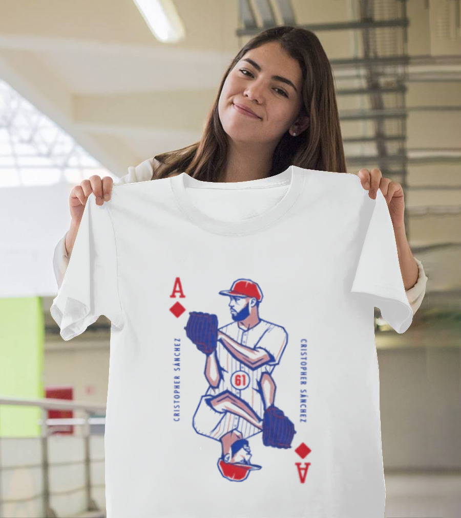 Cristopher Sánchez Philadelphia Phillies Ace Of Diamonds Playing Card T-Shirt