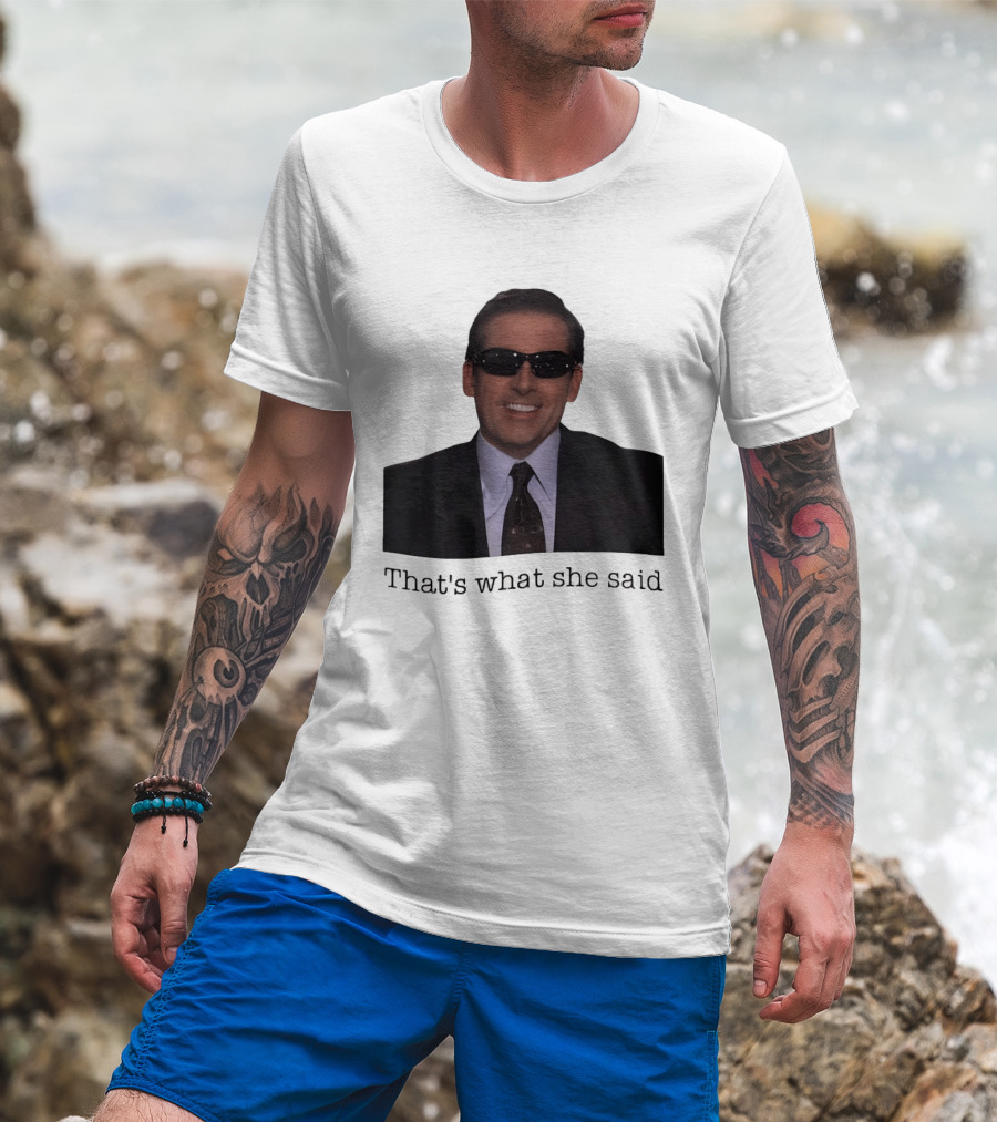 Michael Scott That's What She Said Sunglasses Suit T-Shirt