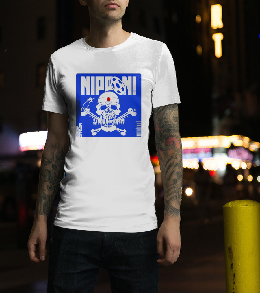 Nippon It's The Dawn Of Japan Skull Crossbones Soccer Ball T-Shirt