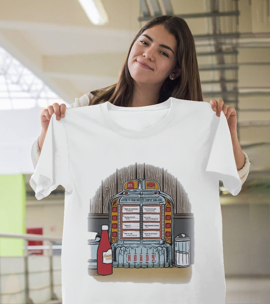 Hardy Jukebox Favorite Country Songs Vintage Scene T-Shirt