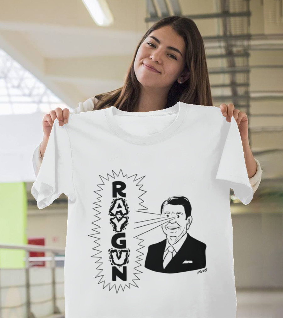 Raygun Ronald Reagan Star Wars SDI Political Satire T-Shirt