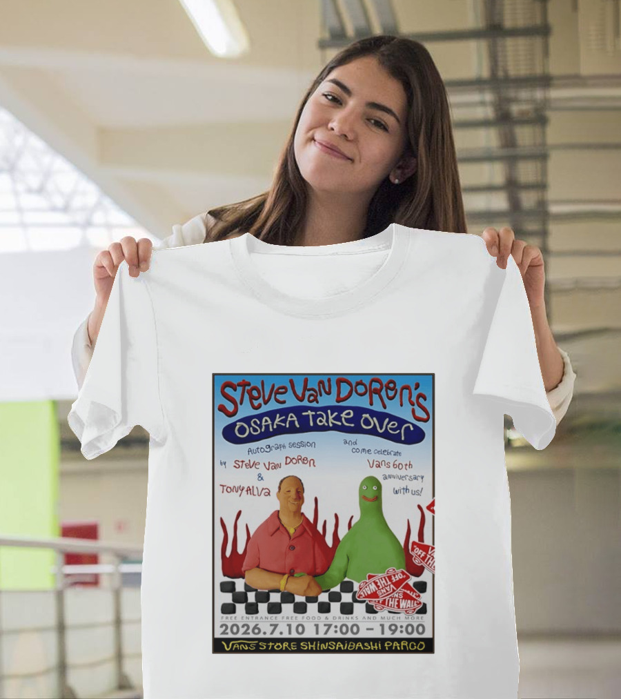 Steve Van Doren Osaka Take Over Vans 60th Anniversary Event Shinsaibashi Parco 2026 Featuring Tony Alva Autograph Session T-Shirt