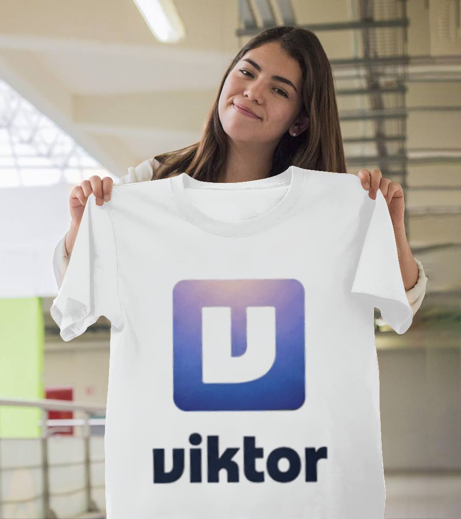 Viktor Square Icon Blue Gradient T-Shirt