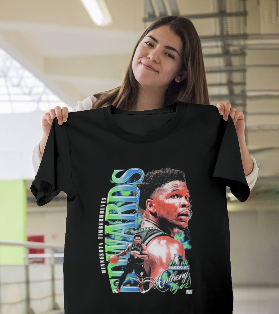 Anthony Edwards Minnesota Timberwolves Basketball Star Collage T-Shirt