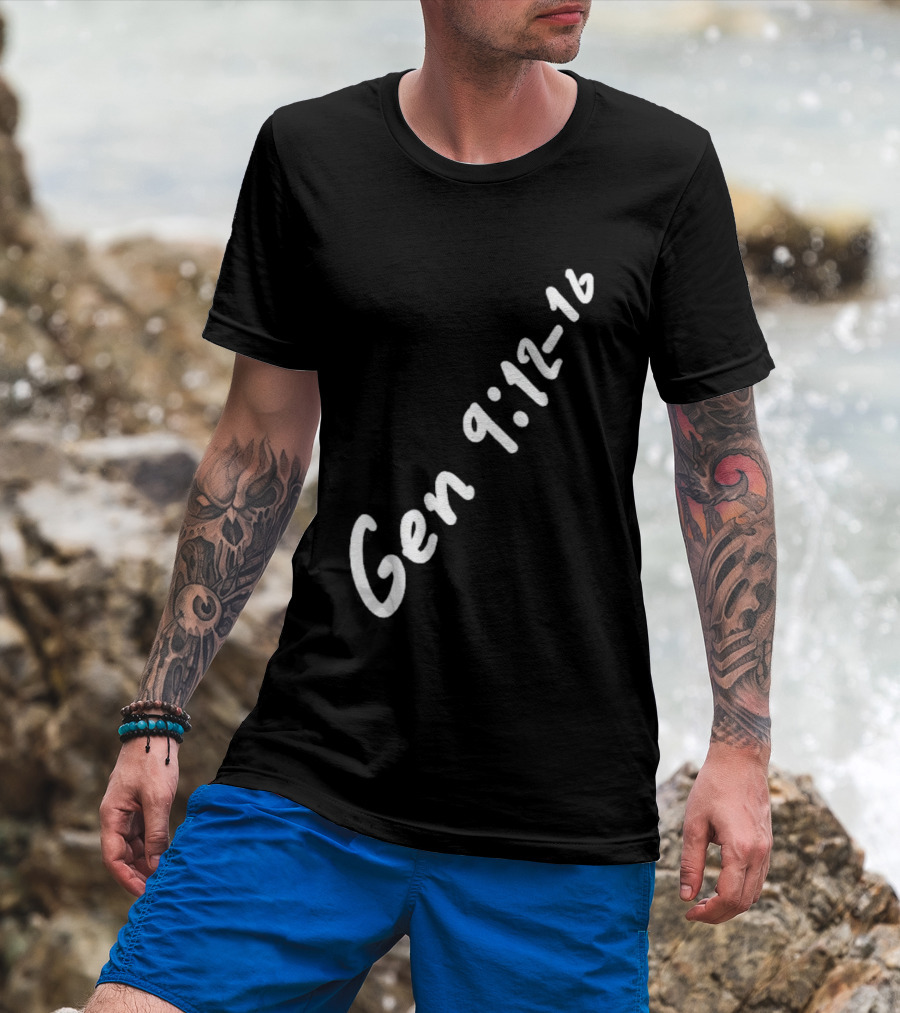 Gen 9:12 16 Text Diagonal Scripture Reference T-Shirt