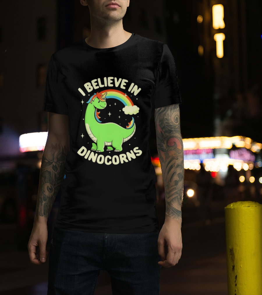I Believe In Dinocorns Dinosaur Unicorn Rainbow Magic T-Shirt