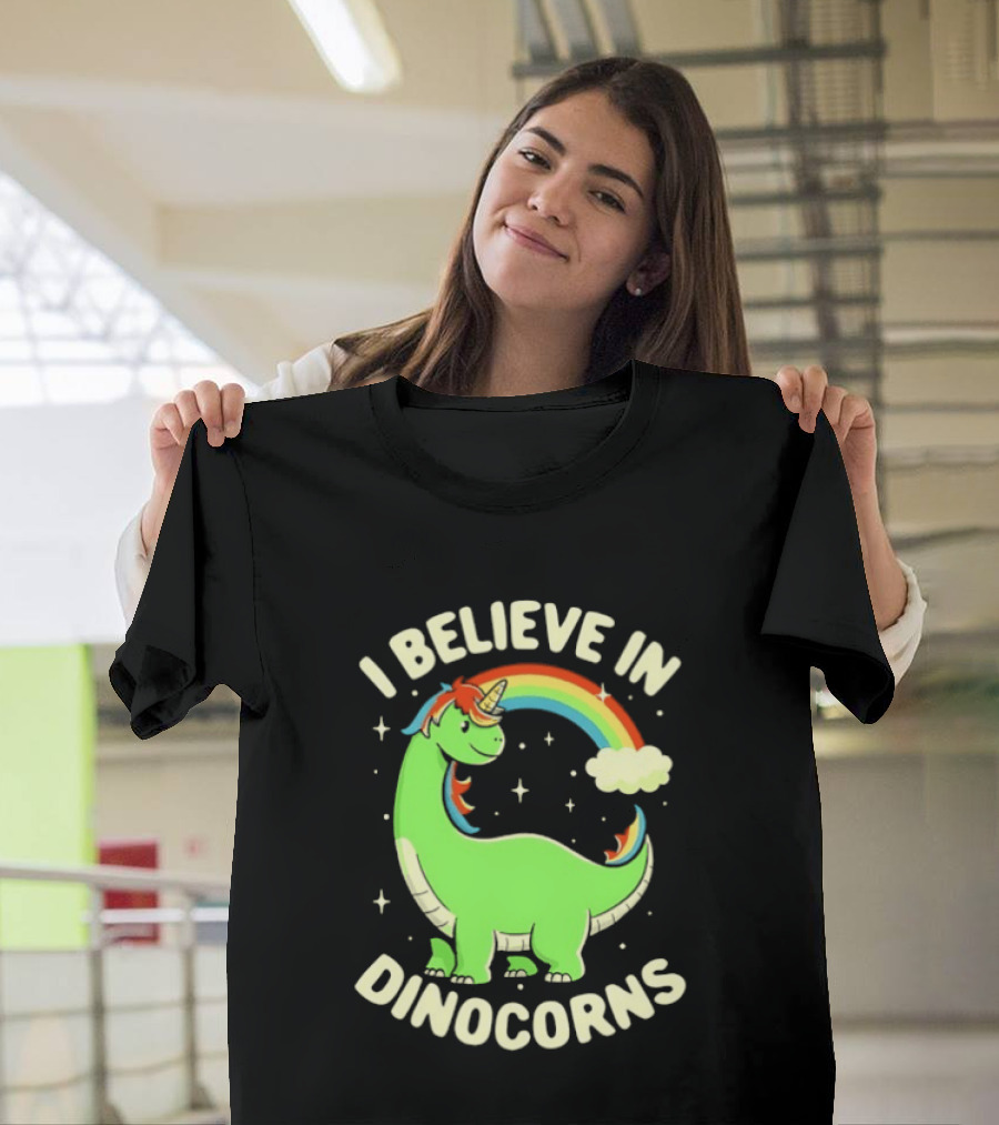 I Believe In Dinocorns Dinosaur Unicorn Rainbow Magic T-Shirt