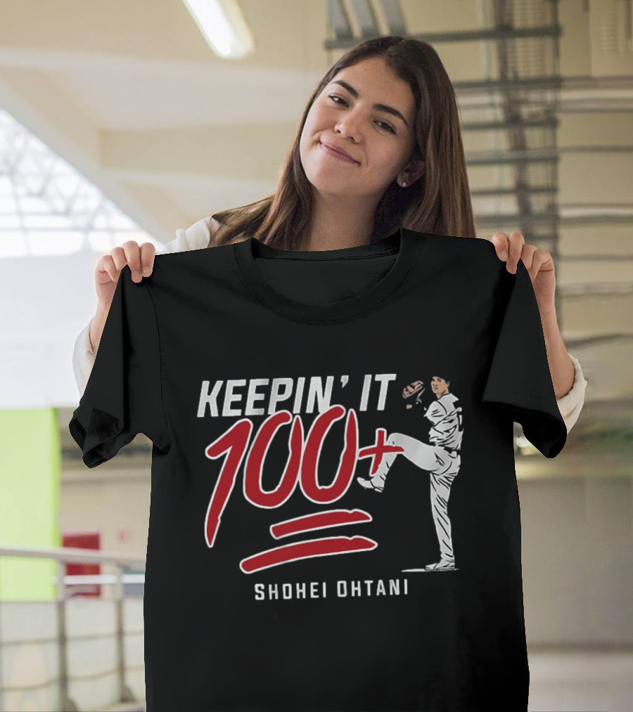 Shohei Ohtani Keepin It 100+ Baseball Pitching T-Shirt