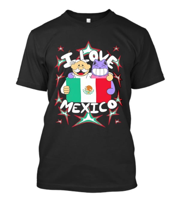 I Love Mexico Mexican Flag Cartoon Cat And Doctor T-Shirt