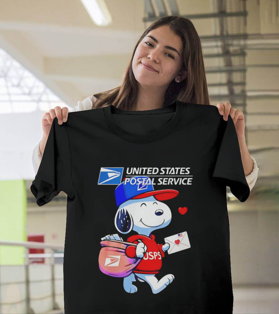 Snoopy USPS Mail Carrier United States Postal Service Official Collaboration T-Shirt