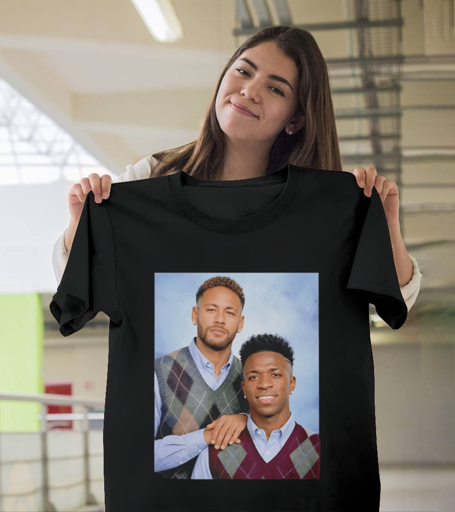 Neymar Jr Vinicius Jr Step Brothers Argyle Sweater Look T-Shirt