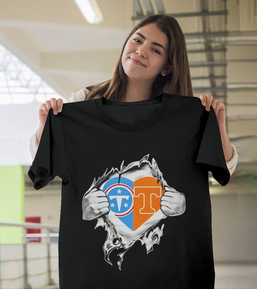 Tennessee Titans Tennessee Volunteers Heart T-Shirt