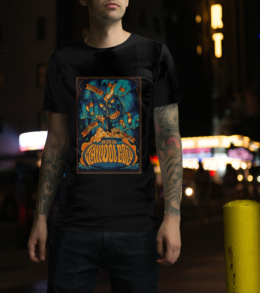 Primus Claypool Lennon Delirium Frog Brigade June 25 2026 Pavilion Toyota Music Factory Irving TX T-Shirt
