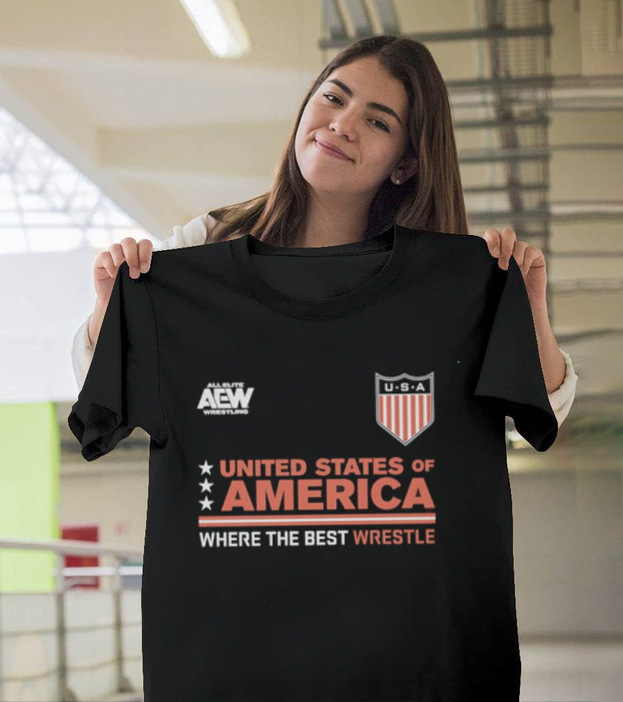 AEW United States Of America Where The Best Wrestle FCBA T-Shirt