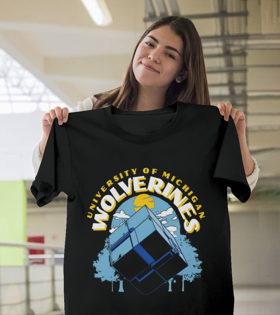 University Of Michigan Wolverines Rubik's Cube Puzzle Logic Theory T-Shirt