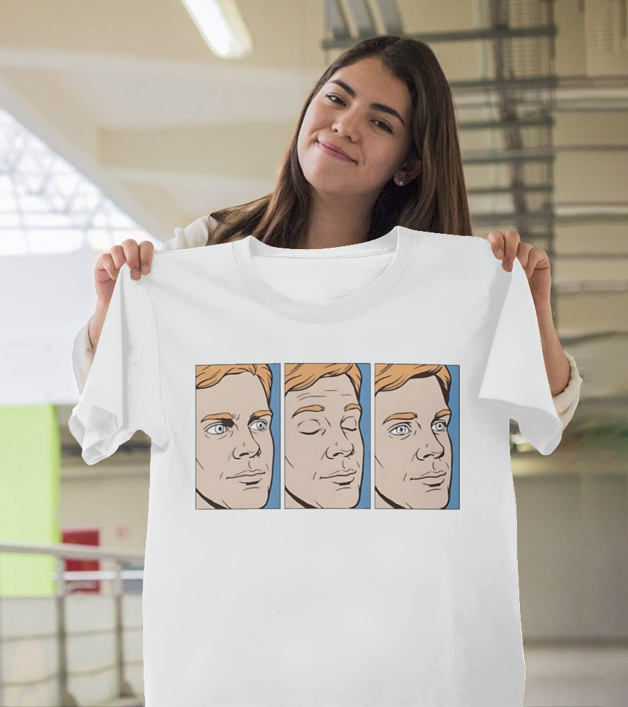 Blinking White Guy Meme Reaction Face Comic Triptych T-Shirt