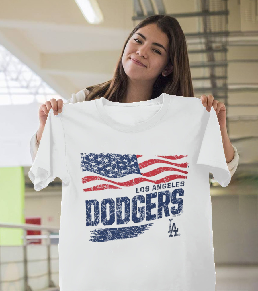 Los Angeles Dodgers American Flag T-Shirt