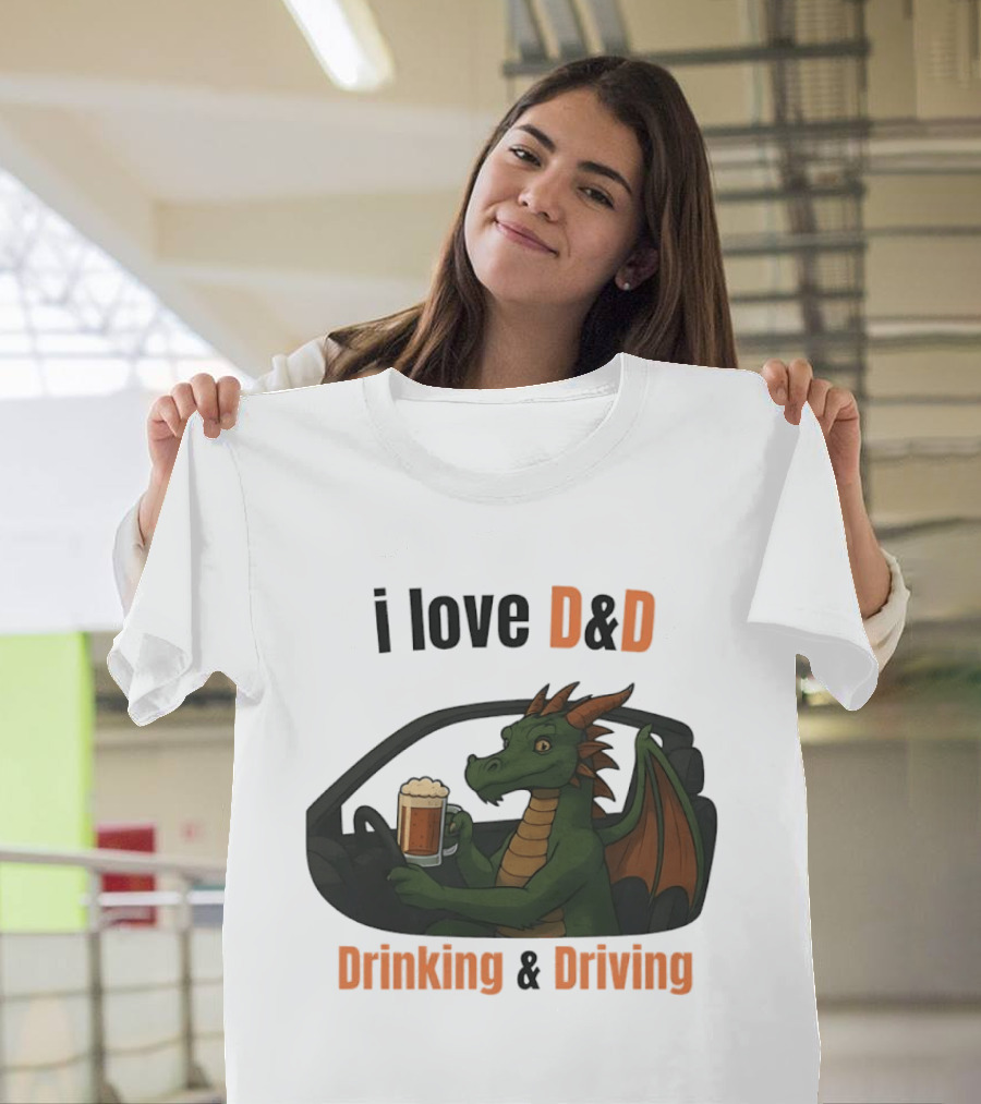 I Love D&D Dragon Beer Drinking And Driving T-Shirt