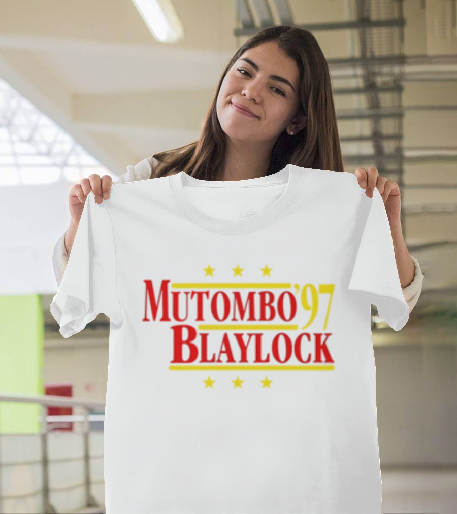 Mutombo Blaylock '97 Atlanta Hawks NBA Stars T-Shirt