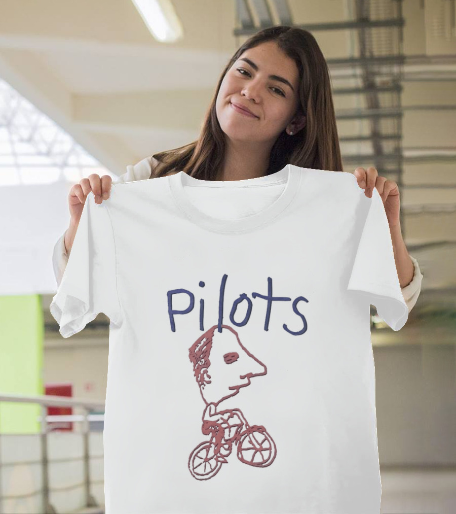 Pilots Bicycle Drawing With Face Sketch T-Shirt