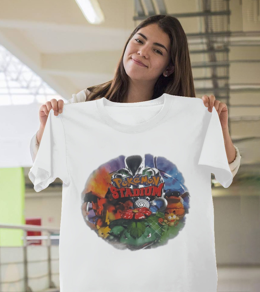 Pokémon Stadium Venusaur Charizard Squirtle Meowth Pikachu Retro Gaming Fan Favorite T-Shirt