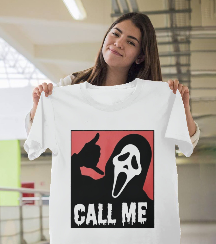 Ghostface Call Me Horror Halloween Scream T-Shirt