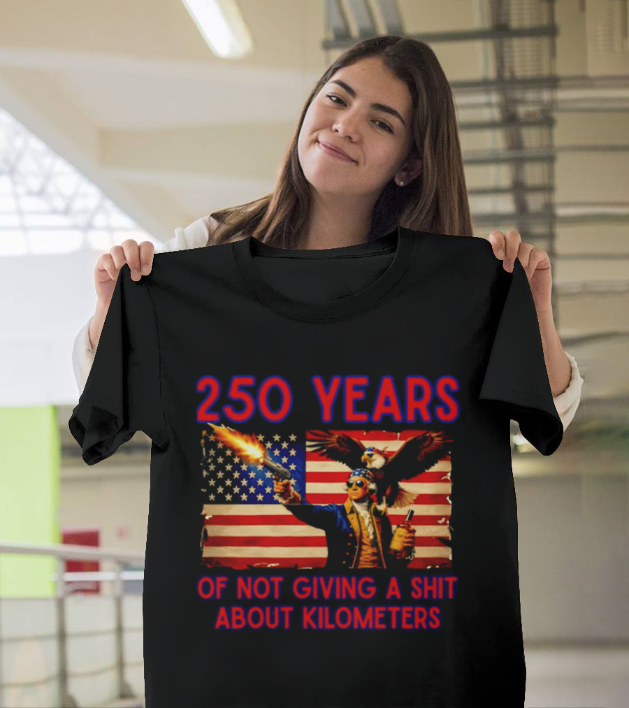 250 Years American Flag Patriotism With Bald Eagle And Firearm T-Shirt