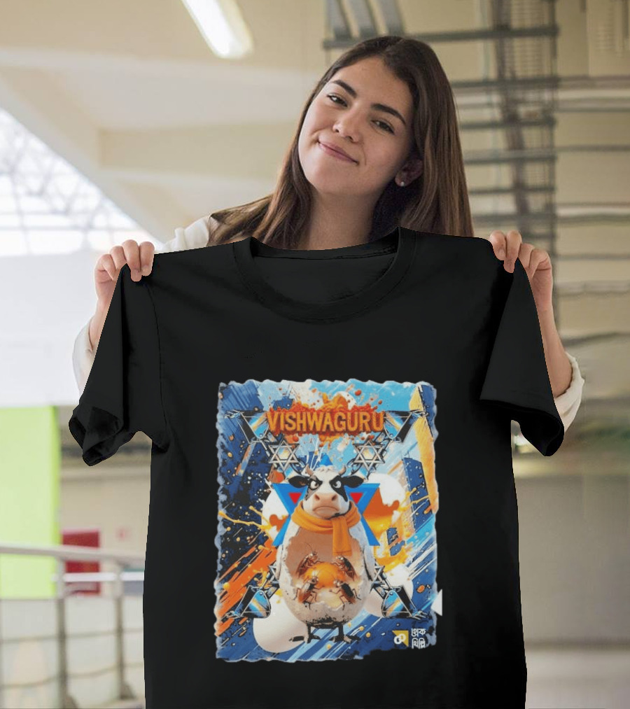 Vishwaguru Cow 2026 Stars Abstract T-Shirt