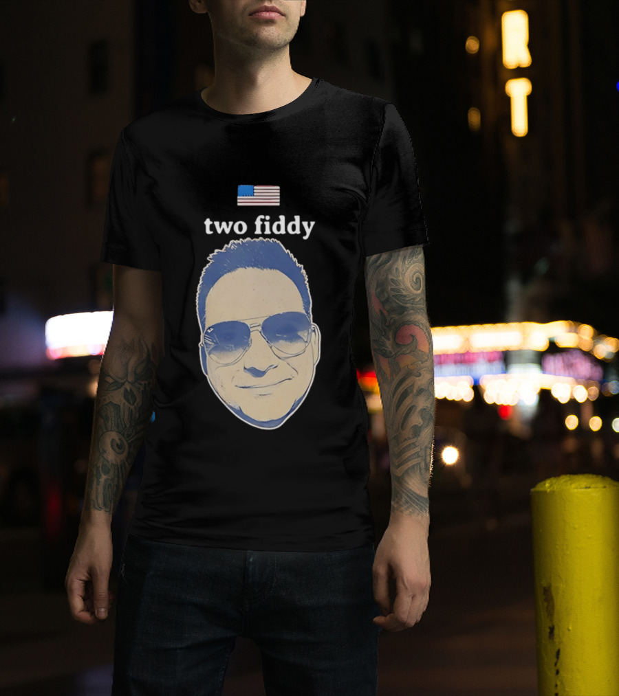 Two Fiddy Jeremy Robinson Face With Sunglasses American Flag T-Shirt