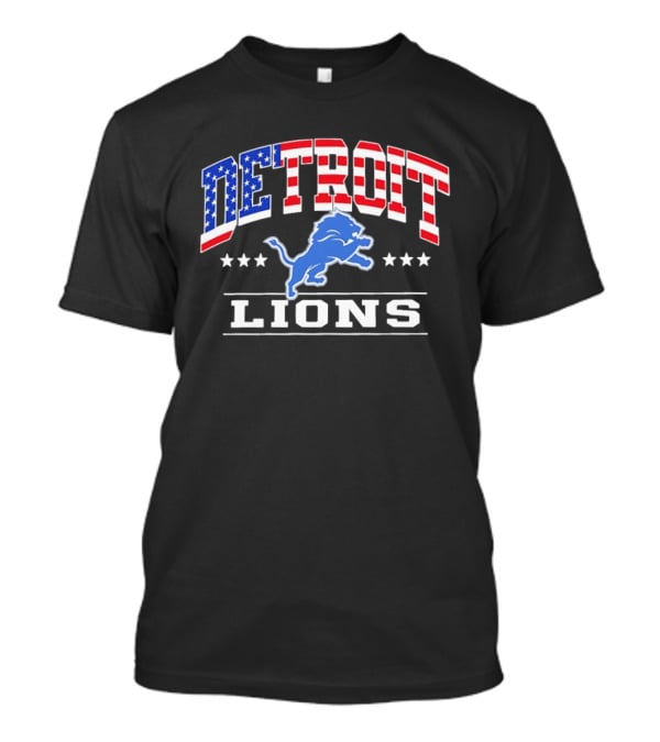 Detroit Lions 1776 2026 250 Years 4th Of July American Flag NFL Team Stars And Stripes T-Shirt