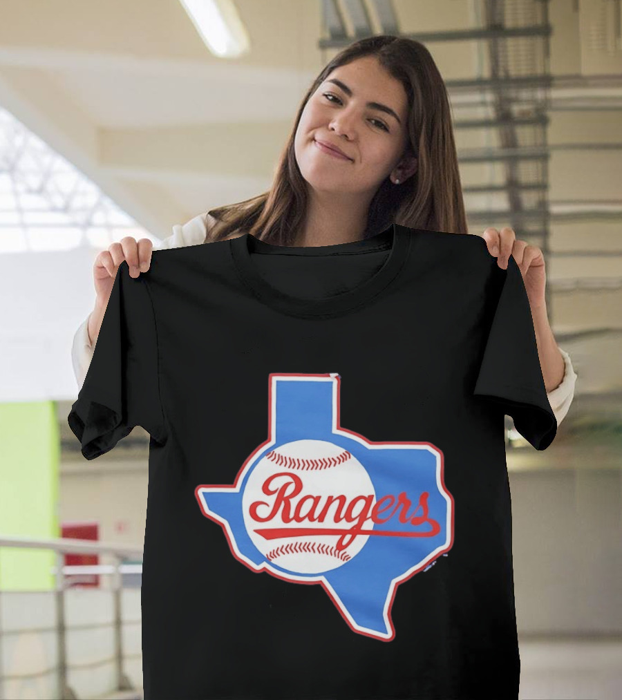 Texas Rangers Baseball Cursive Script Texas State T-Shirt