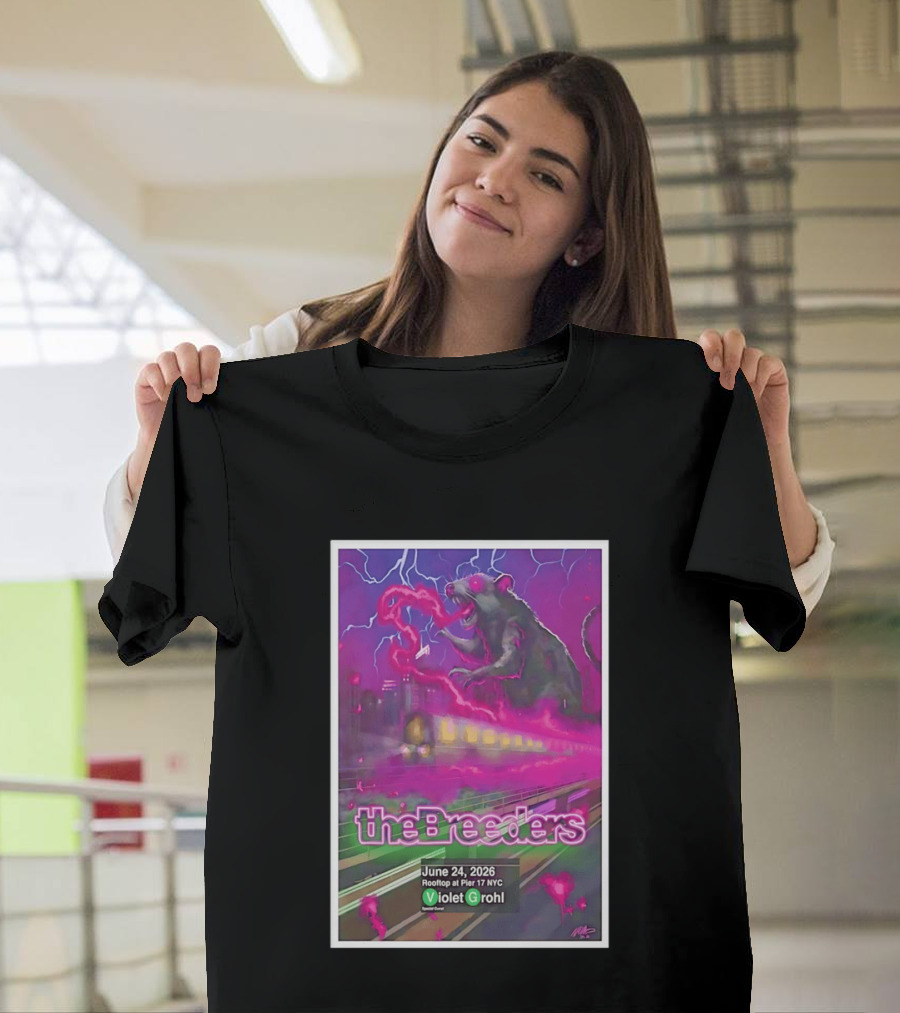 The Breeders Violet Grohl June 24 2026 Pier 17 NYC Rooftop Concert T-Shirt