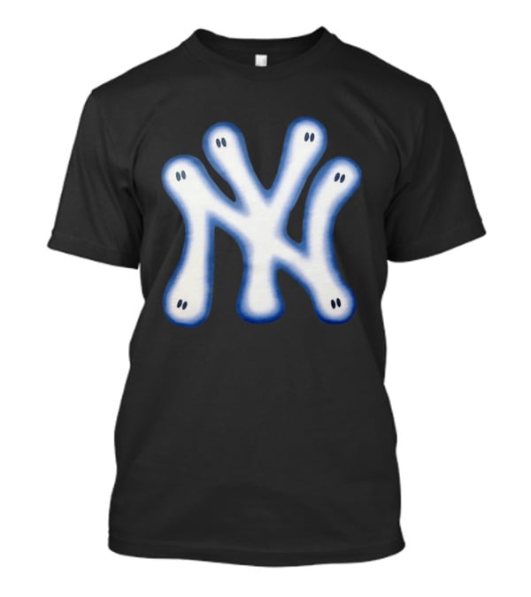New York Yankees Ghostly Logo With Spooky Eyes T-Shirt