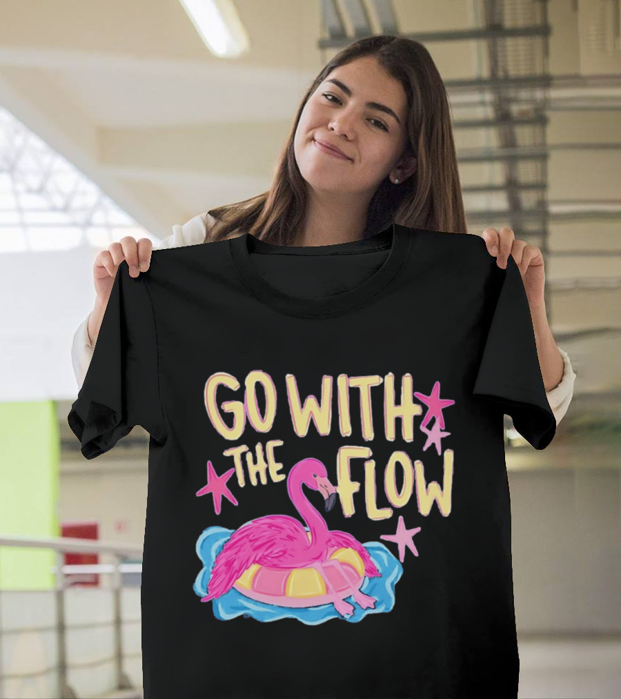 Go With The Flow Flamingo Summer Tropical Vibes T-Shirt
