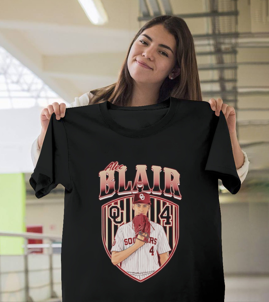 Oklahome Sooners Alec Blair Number 4 Baseball Player T-Shirt
