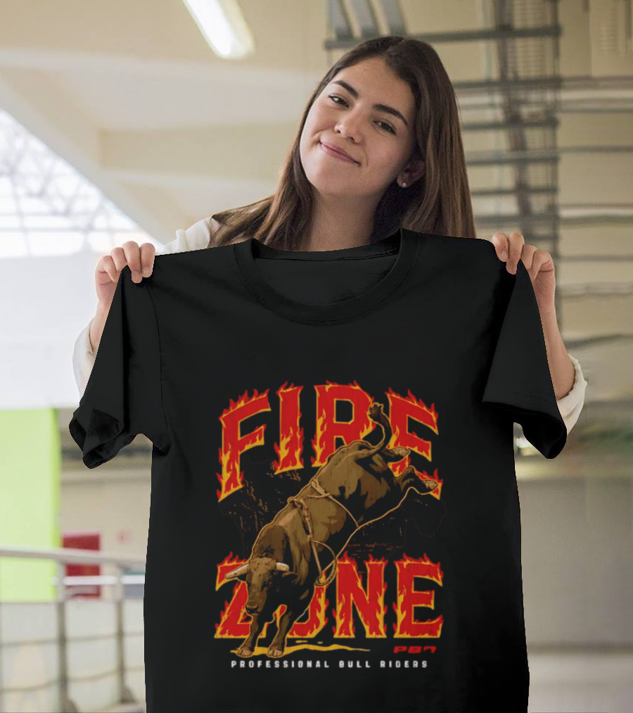 PBR Fire Zone Bucking Bull Professional Bull Riders Western T-Shirt