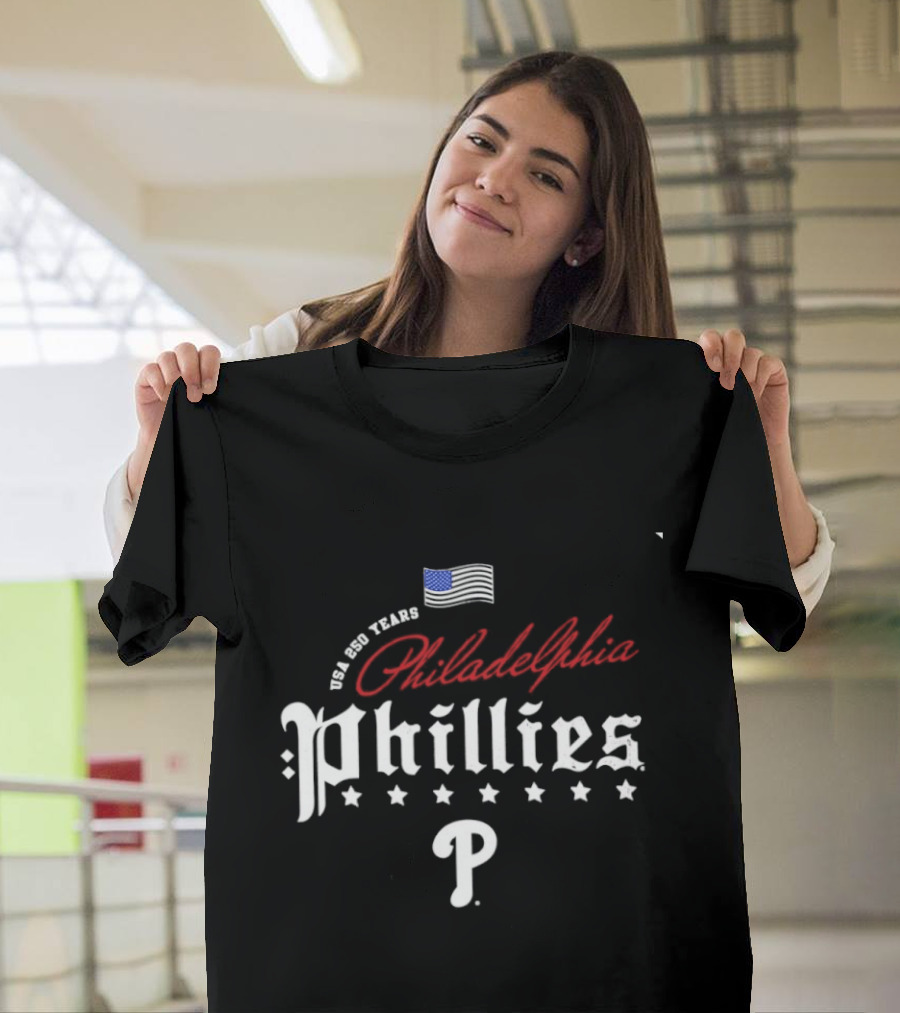 Philadelphia Phillies MLB USA 250 Years 4th Of July Celebration T-Shirt