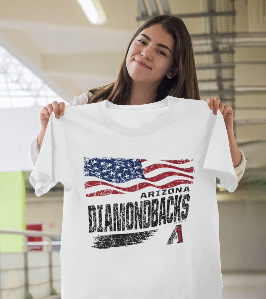 Arizona Diamondbacks Waving American Flag Fourth Of July Celebration T-Shirt