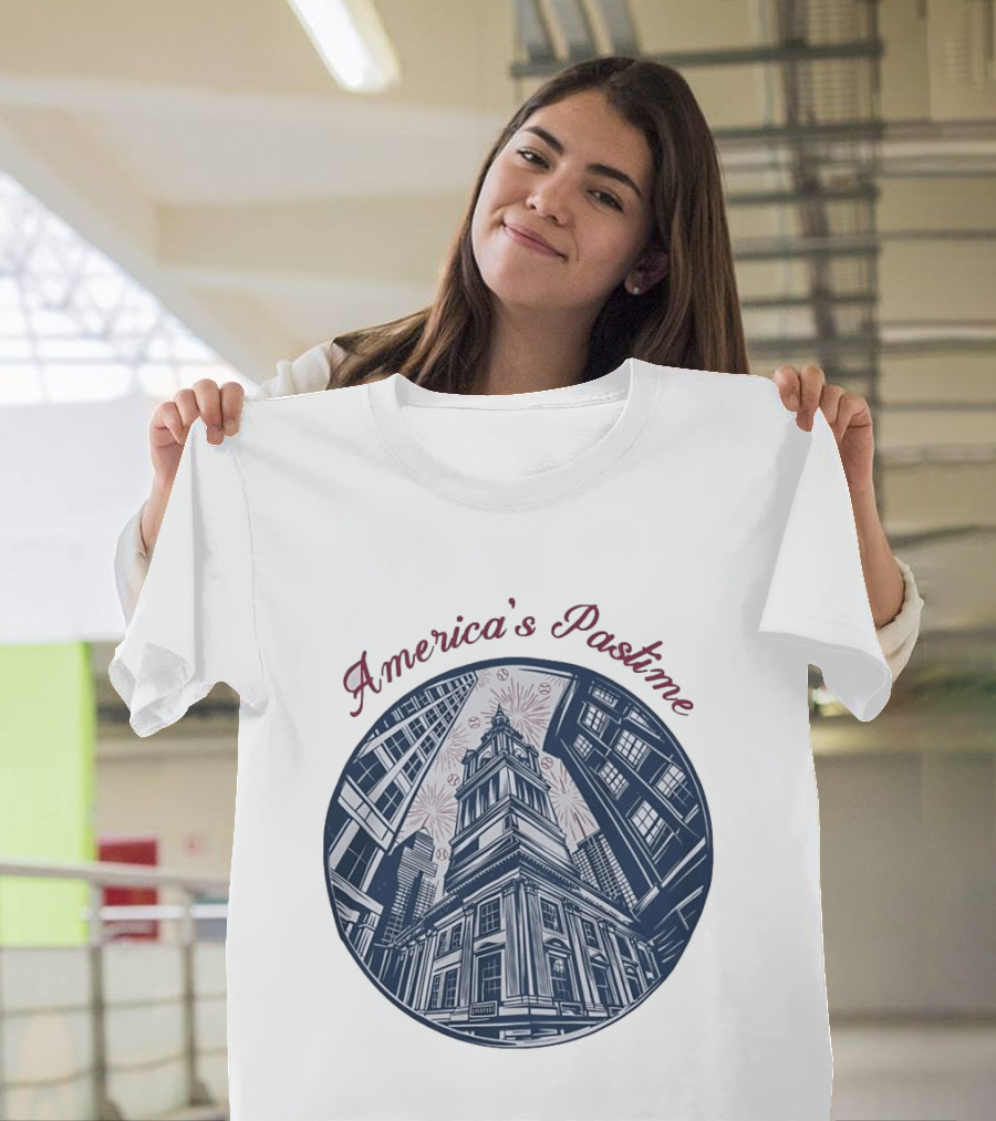 Philadelphia Independence Hall America's Pastime Baseball T-Shirt
