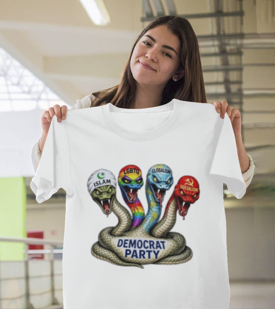 Islam LGBTQ Globalism Socialism Cobra Democrat Party T-Shirt