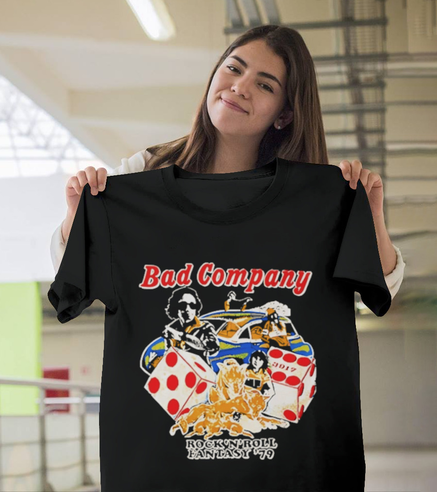 Bad Company Rock N Roll Fantasy '90 Dice And Muscle Car T-Shirt