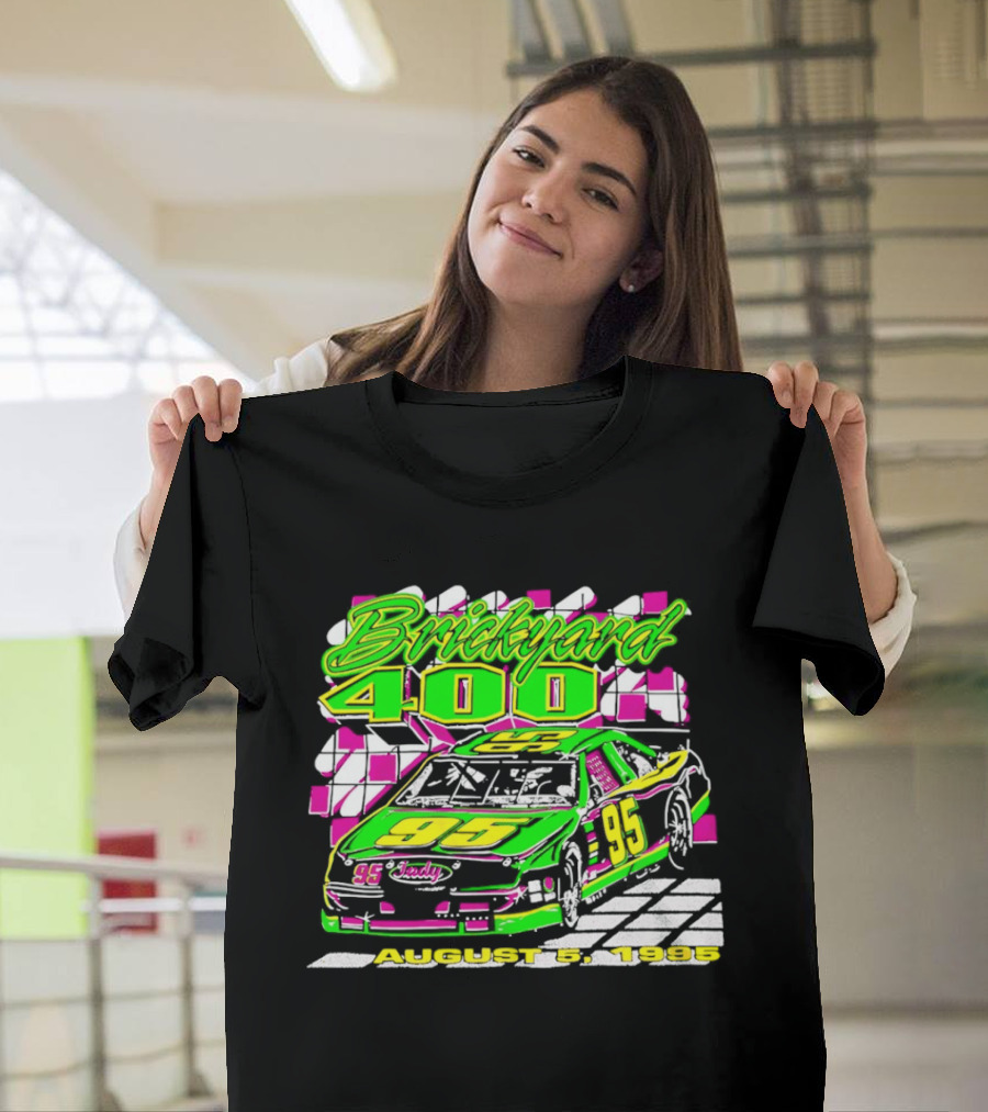 Brickyard 400 August 5 1995 Racing 95 Indy Checkerboard T-Shirt