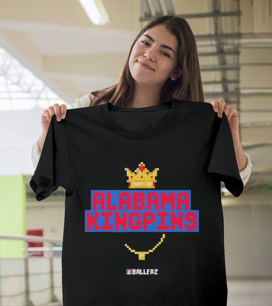 Alabama Kingpins Crown Necklace Ballerz Iconic 8 Bit T-Shirt