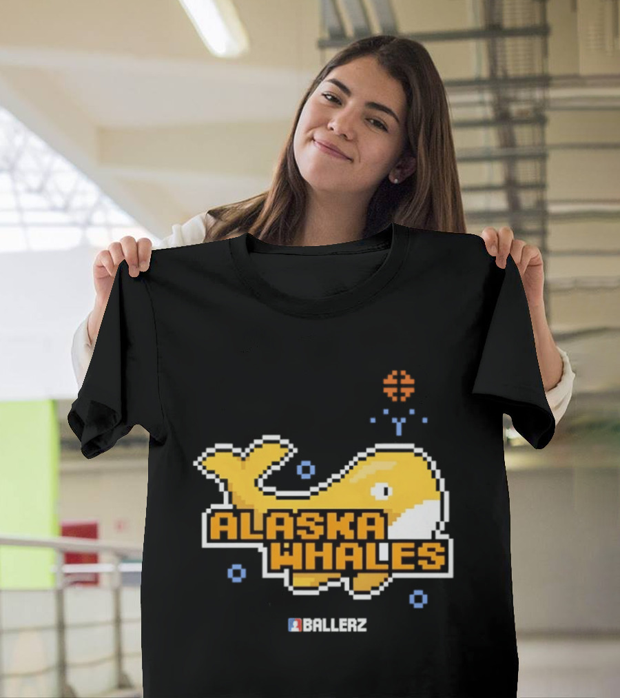 Alaska Whales Ballerz Pixel Whale T-Shirt