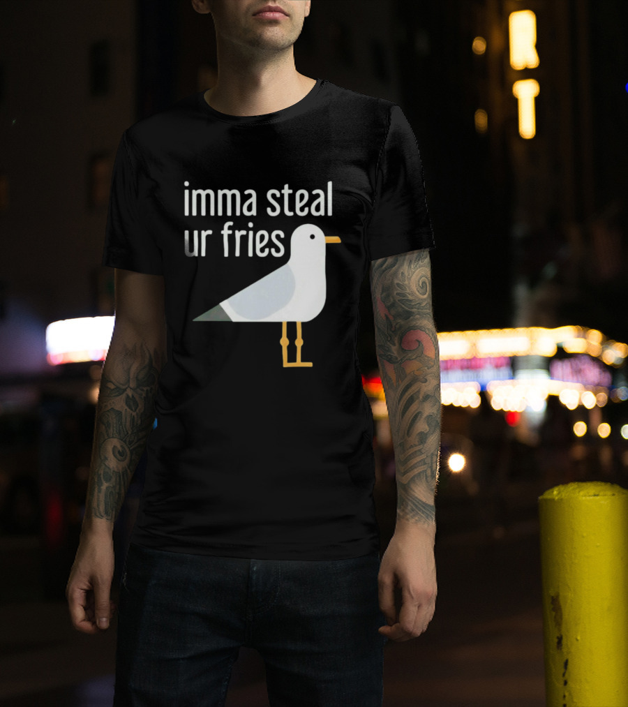 Imma Steal Ur Fries Seagull Bird Beach Humor T-Shirt