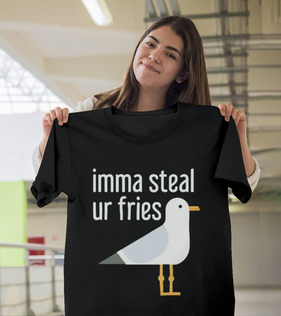 Imma Steal Ur Fries Seagull Bird Beach Humor T-Shirt