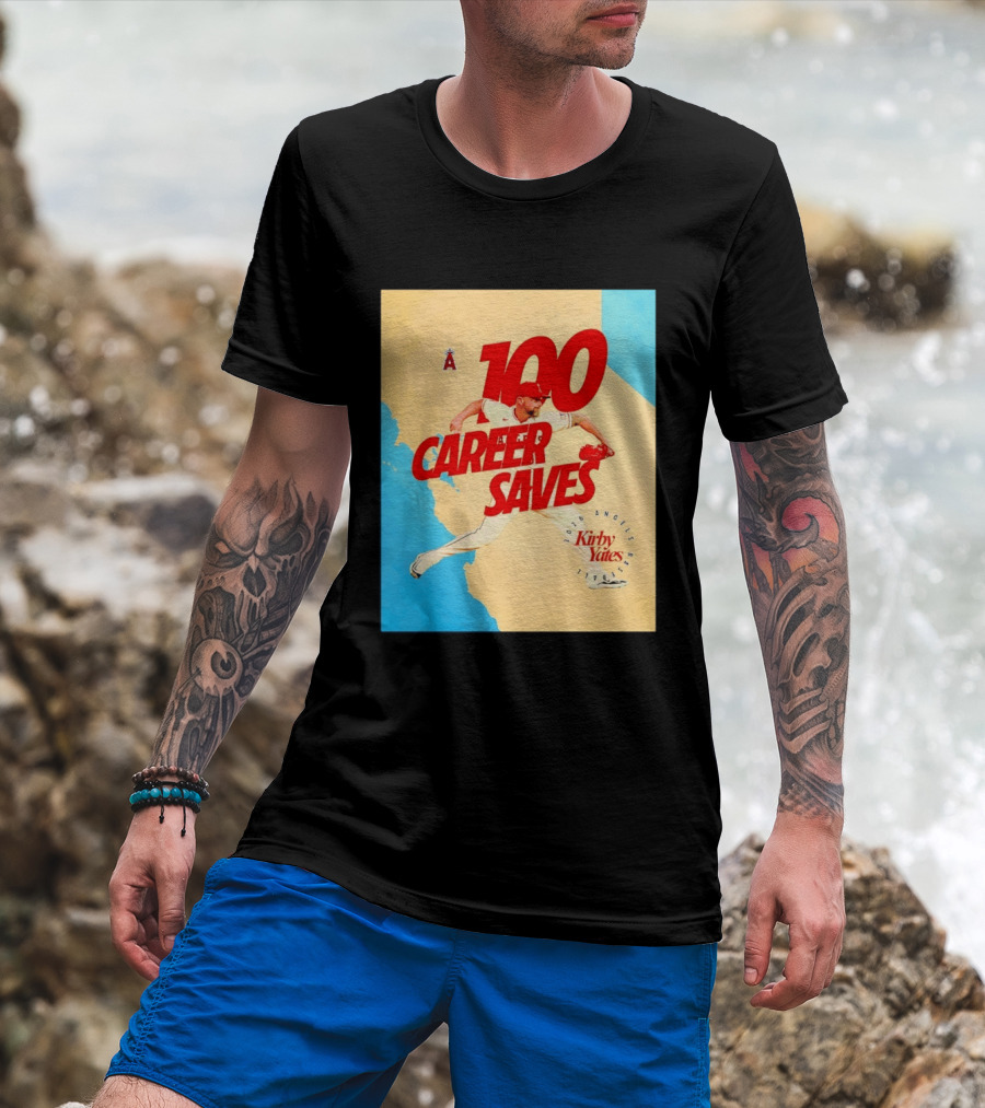 Los Angeles Angels Kirby Yates 100 Career Saves Milestone 2026 T-Shirt